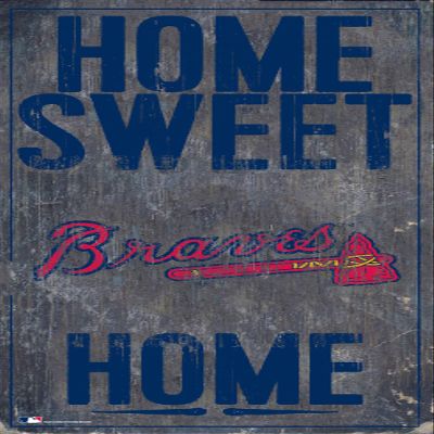 Fan Creations MLB Atlanta Braves Unisex Atlanta Braves Home Sweet Home Sign, Team Color, 6 x 12