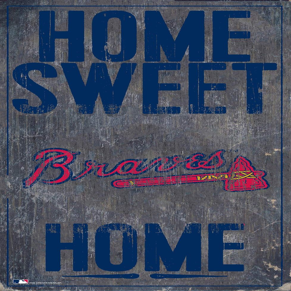 Fan Creations MLB Atlanta Braves Unisex Atlanta Braves Home Sweet Home Sign, Team Color, 6 x 12