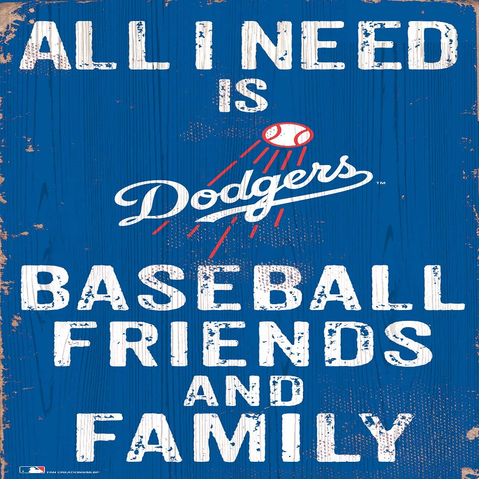 MLB Los Angeles Dodgers Unisex Los Angeles Dodgers Football Friends & Family Sign, Team Color, 6 x 12