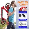 Hurtle Teenager Kick Scooter - 2 Wheel with Adjustable T-Bar Handlebar - Folding Adult with Alloy Anti-Slip Deck - 8" Smooth Gliding Wheels view 4