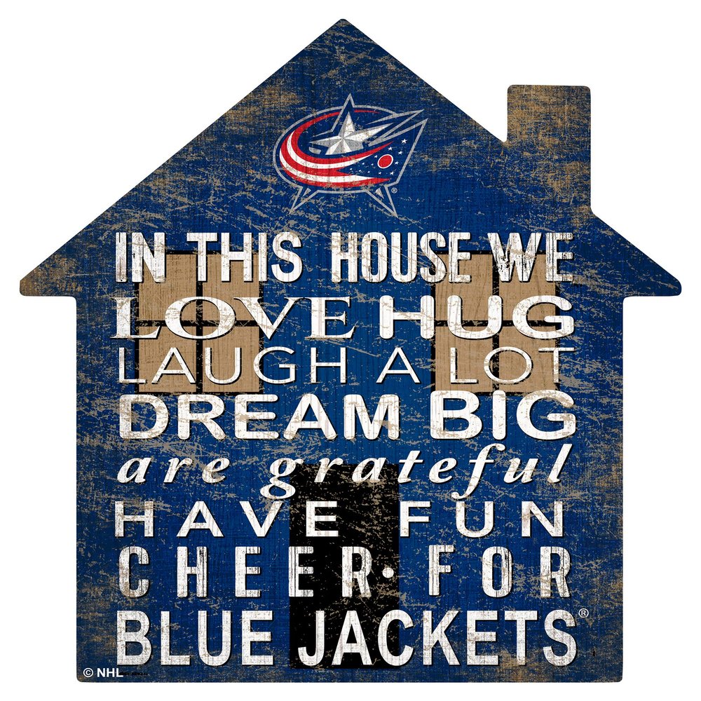 Fan Creations NHL Columbus Blue Jackets Unisex Blue Jackets House Sign, Team Color, 12 inch