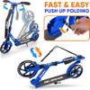Lightweight and Foldable Kick Scooter - Adjustable Scooter for Teens and Adult, Alloy Deck with High Impact Wheels (Blue) view 3
