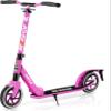 Hurtle Kick Scooter for Teenagers  2-Wheel Folding Scooter with Adjustable T-Bar Handlebar, Anti-Slip Alloy Deck & 8 Smooth-Gliding Wheels, Pink view 1