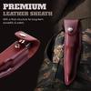 Grand Way 12.2" Retro Folding Knife with Wood Handle & Leather Sheath - 7.8" Long Foldable Sharp Blade - Large Pocket Knife for Men Camping Hunting Survival Work 12 KG view 4