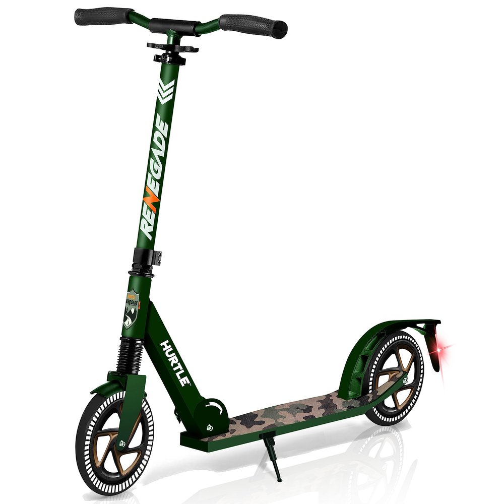 Lightweight and Foldable Kick Scooter - Adjustable Scooter for Teens and Adult, Alloy Deck with High Impact Wheels (Camouflage)
