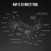 LEZYNE RAP II Bicycle Multi-Tool 24, Anti-Corrosion Bits, Hex 2/2.5/3/4/5/6/8mm, T10/T25/T30, Phillips, Flathead, Chain Breaker, Compact Bike Tool view 3