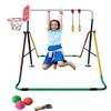 Athletic Bar Kids Gymnastics Bar Horizontal Bar Kip Bar Jungle Gym Monkey Bars 4 in 1 Playground Climb Tower w Deluxe Swing Set, Trapeze Rings, Basketball Hoop, 3 Mini Balls view 1