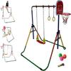 Athletic Bar Kids Gymnastics Bar Horizontal Bar Kip Bar Jungle Gym Monkey Bars 4 in 1 Playground Climb Tower w Deluxe Swing Set, Trapeze Rings, Basketball Hoop, 3 Mini Balls view 4