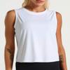 Dragon Fit Womens Ice Silk Workout Tank Tops Sleeveless Cropped Yoga Shirt for Running Gym Summer White view 3