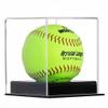 Pro Collector's UV Protection Softball Display Case Baseball Display Case Stand Championship Square BoxClear Display Cube for Official 12 Inches Ball Ball Storage Collections (Black Plastic Stand) view 1