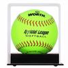Pro Collector's UV Protection Softball Display Case Baseball Display Case Stand Championship Square BoxClear Display Cube for Official 12 Inches Ball Ball Storage Collections (Black Plastic Stand) view 2