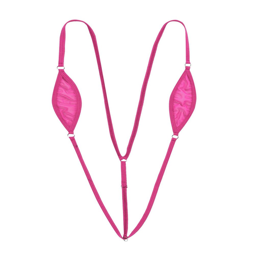Hularka Womens One-Piece Mini Monokini Swimsuit G-String Thong Bikini Lingerie Underwear Rose Medium