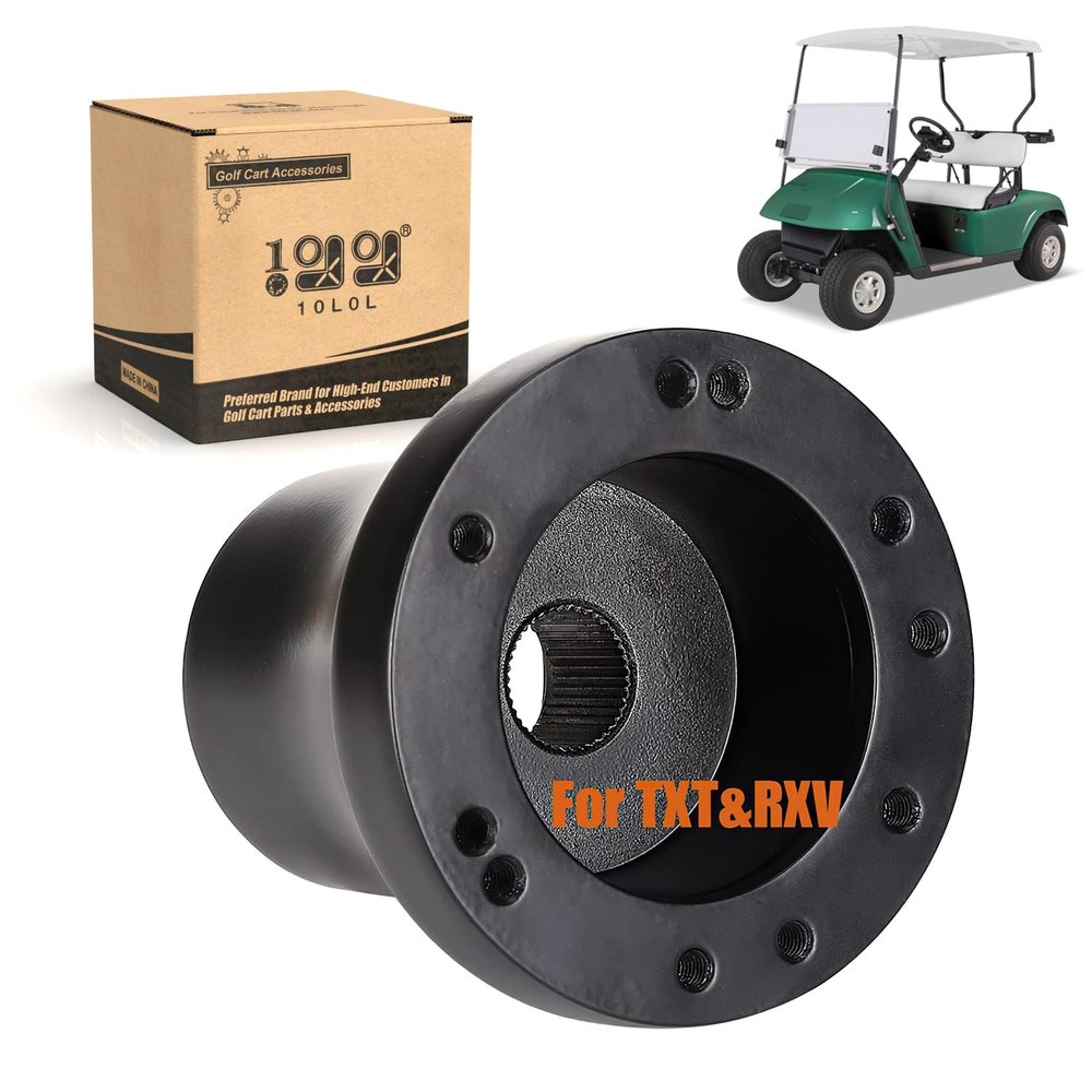10L0L Golf Cart Steering Wheel Adapter Fits EZGO TXT/RXV 5-6 Holes Steering Wheel - Black