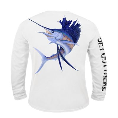 GOT Sports UPF 50+ Fishing T Shirts for Men Women Long Sleeve - UV Sun Protection, Lightweight (Sailfish 3X-Large)