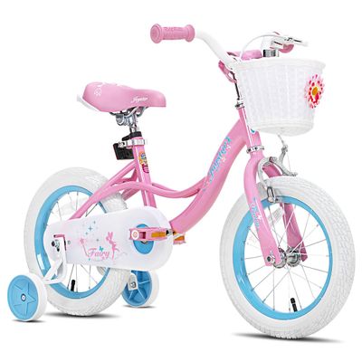 JOYSTAR 18 Inch Girls Bike for Age 5-8 Kids Bicycle for 5 6 7 8 9 Years Old Girl Bicycle with Basket and Training Wheels Kid Bikes Pink