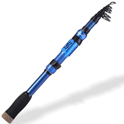 Sougayilang Fishing Rod Telescopic Fishing Rod Portable- 24 Ton Carbon Fiber,CNC Machined Reel Seat, Comfortable EVA Handle, Travel Fishing Pole for Bass Trout Fishing (Blue, 3.0M/9.9FT)