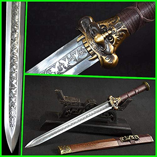 Zhmyyxgs Sword Kungfu Short Dao Sword Wushu Han Jian Sharp Carbon Steel W/Chinese Zodiac
