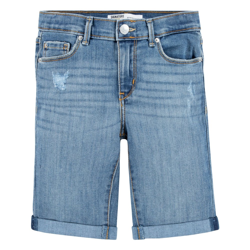 Signature by Levi Strauss & Co. Gold Label Girls Bermuda Short, Funnel Cake Blue, 4