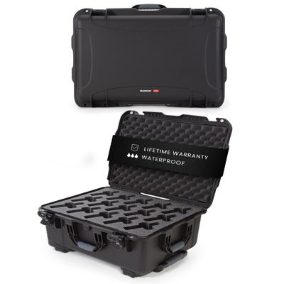 NANUK 950 Hard Case with Wheels and 15 UP Custom Foam Insert, IP67 Waterproof & Crushproof, Rugged Construction for Ultimate Protection, Made in Canada Black (22.8 x 18.3 x 11.7)