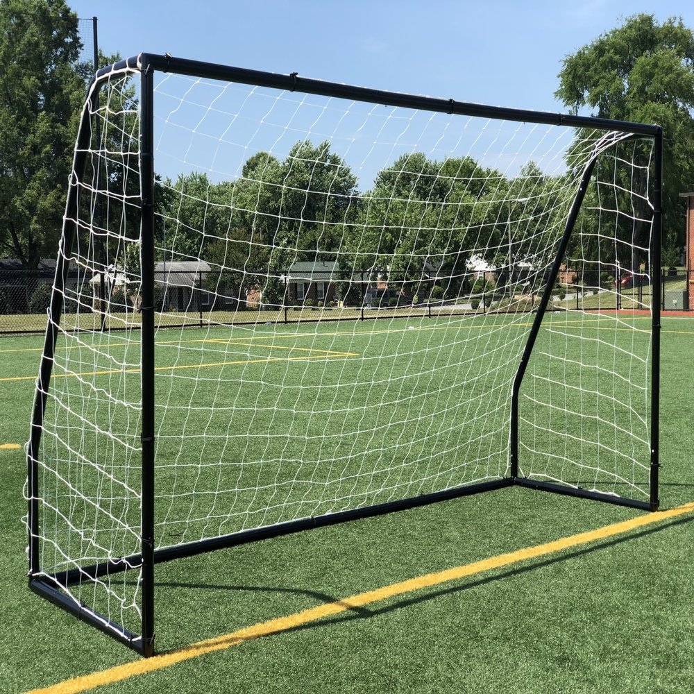 Vallerta Premier 12 X 6 Ft. AYSO Youth Regulation Size Soccer Goal w/Weatherproof 4mm Net. 50MM Diameter Black Powder Coated/Corrosion Resistant Frame. 12x6 Foot Practice Aid(1Net) ONE Year Warranty!