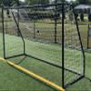 Vallerta Premier 12 X 6 Ft. AYSO Youth Regulation Size Soccer Goal w/Weatherproof 4mm Net. 50MM Diameter Black Powder Coated/Corrosion Resistant Frame. 12x6 Foot Practice Aid(1Net) ONE Year Warranty! view 3