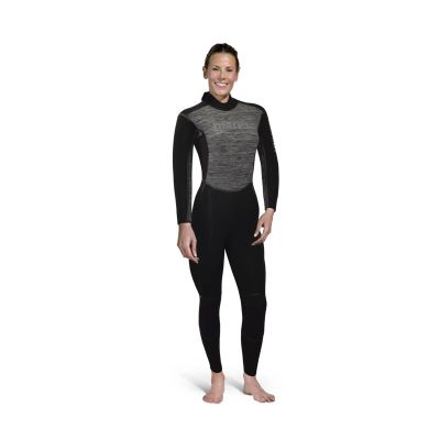 MARES Women's 482310 Graph-Flex 5mm Warm Scuba Diving Wetsuit | Sealed Seams | Designed for Water Sports, Snorkeling, Black/Gray, 14