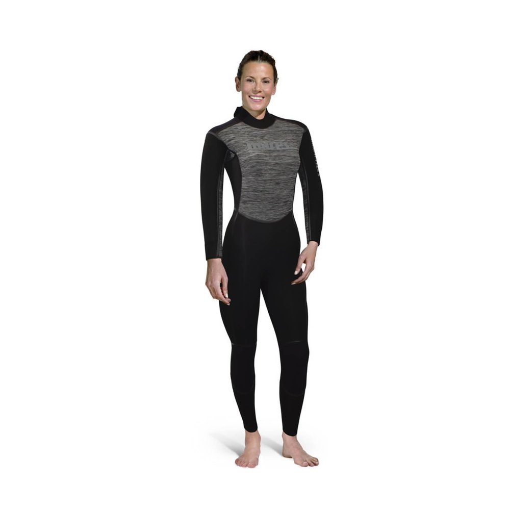 MARES Women's 482310 Graph-Flex 5mm Warm Scuba Diving Wetsuit | Sealed Seams | Designed for Water Sports, Snorkeling, Black/Gray, 14
