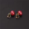 1-5 Pairs Pearl Clip on Earrings for Women Non Piercing Earrings Set Hypo-Allergenic Earrings (Red Clip-ons) view 4