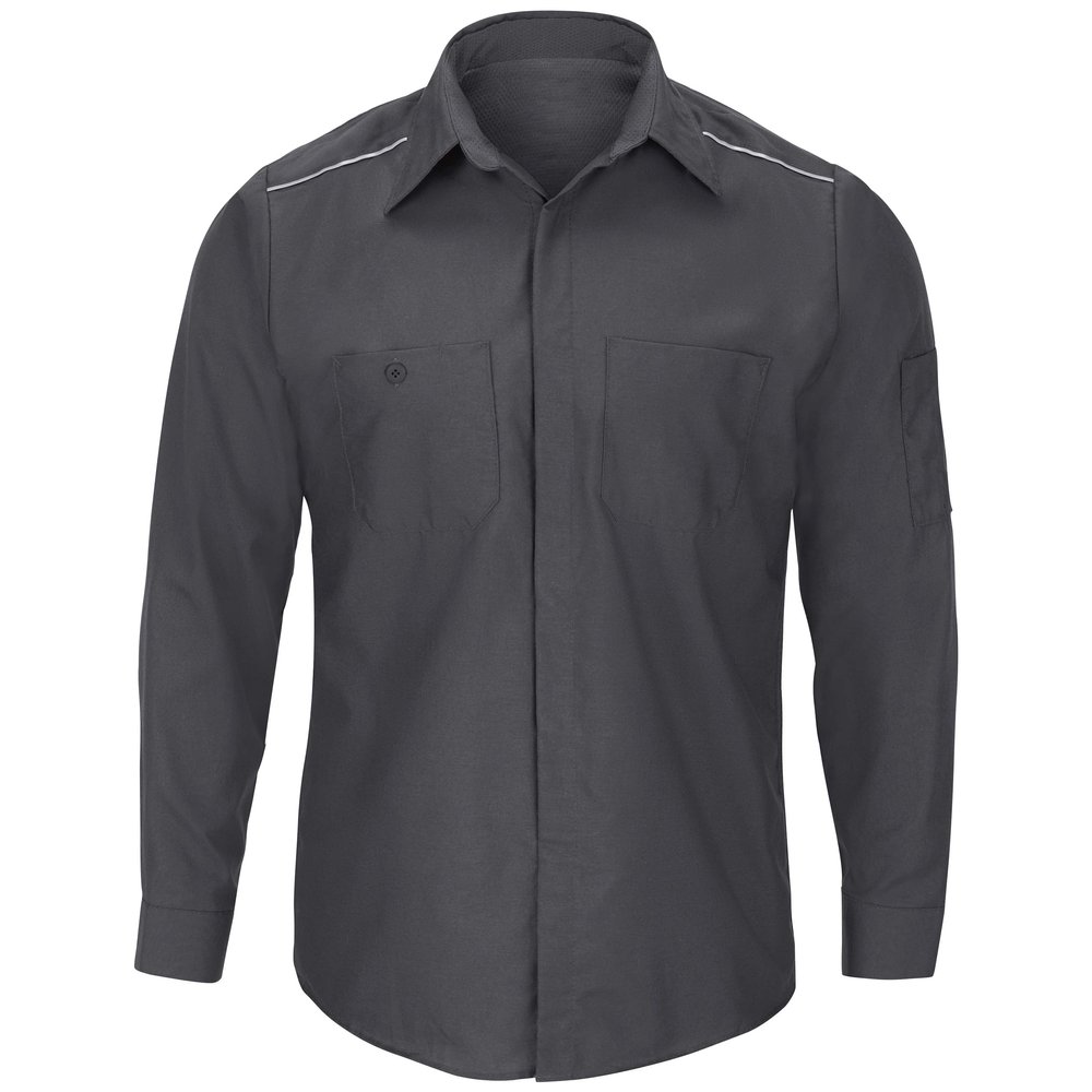 Red Kap mens Long Sleeve Pro Airflow Work Button Down Shirt, Charcoal, Medium US
