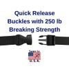 EZ-Xtend Adjustable Boat Cover Tie Down Straps w/Delrin Quick Release Buckles - Heavy Duty 1" Polyester Webbing 4500 lb Break Strength - 250 lb QR Buckle - Boat Accessories - 2 Pack (12 Feet, Black) view 2