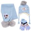 Disney Frozen Kids Beanie Hat, Scarf and Glove Set, Anna and Elsa Girls Winter Knit Cap with Matching Mittens, Age 4-7 Years, Multi view 1