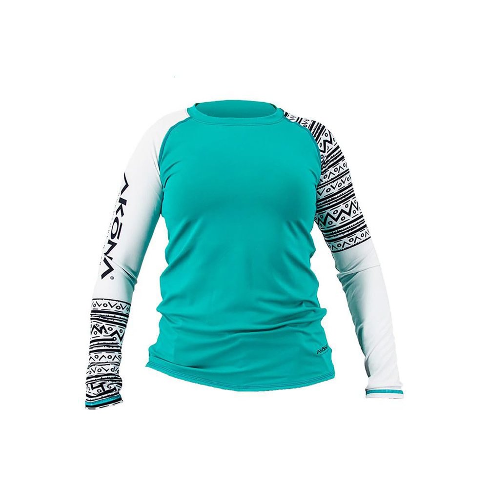 AKONA Women's Long Sleeve Rash Guard, Sun Shirt SPF50+, and Watersports Top. Snorkeling, Surfing, Paddling, Kayaking, Diving (Tiffany, Small)