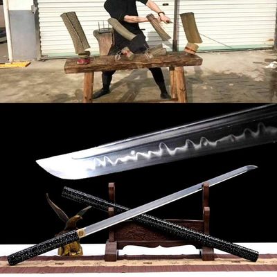 Zhmyyxgs Sword T10 Steel Clay Tempered Samurai Straight Knife Sharp Dao Sword Katana