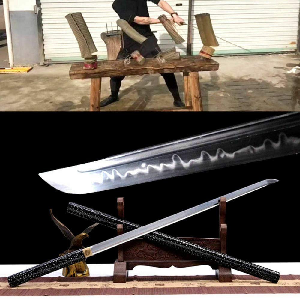 Zhmyyxgs Sword T10 Steel Clay Tempered Samurai Straight Knife Sharp Dao Sword Katana