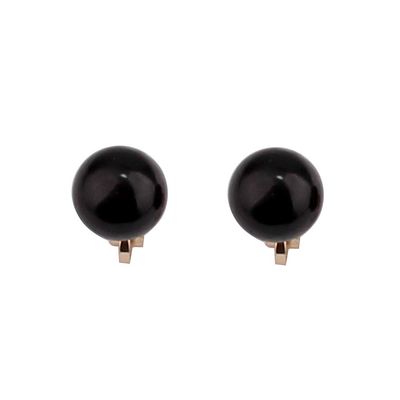 1-5 Pairs Pearl Clip on Earrings for Women Non Piercing Earrings Set Hypo-Allergenic Earrings (Black Clip-ons)