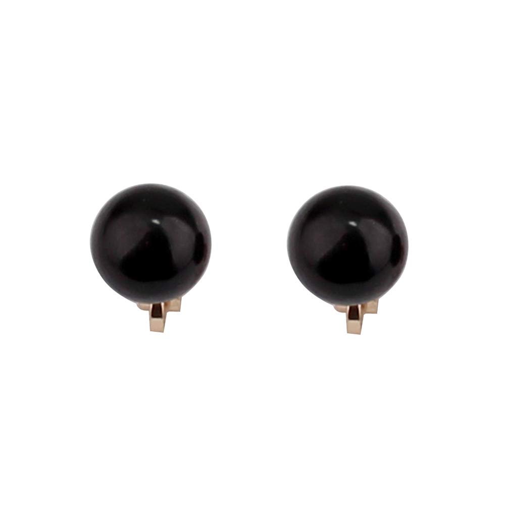 1-5 Pairs Pearl Clip on Earrings for Women Non Piercing Earrings Set Hypo-Allergenic Earrings (Black Clip-ons)