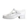 24 Hour Comfort Juno (1895) Women's Wide Width T-Strap Comfort Leather Shoes White 9 view 3