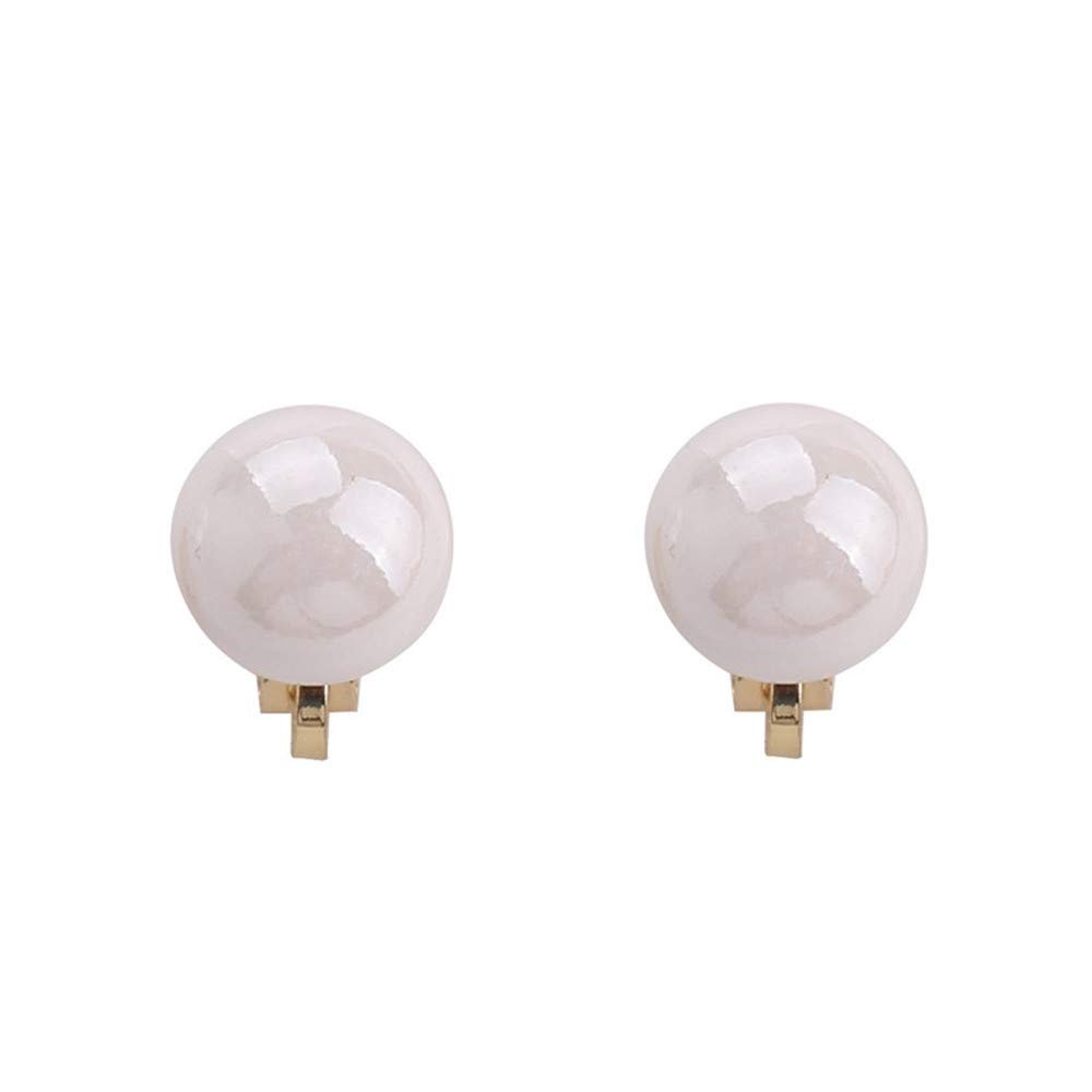 1-5 Pairs Pearl Clip on Earrings for Women Non Piercing Earrings Set Hypo-Allergenic Earrings (White Clip-ons)