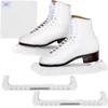CRS Cross Ice Skate Guards, Soakers and Towel Gift Set. Essential Ice Skating Hard Guard and Soft Skate Blade Cover Accessories for Figure Skating or Hockey (Waltz White, Small) view 1