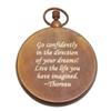 Engravable Antique Brass Pocket Compass with Gift Box | Solid Brass Compass with Optional Hardwood Storage Box and Custom Engraved Plaque for Keepsake or Gift (Graduation - Thoreau) view 3
