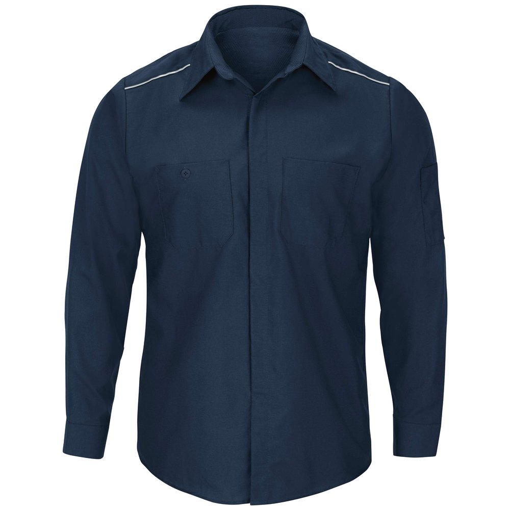 Red Kap mens Long Sleeve Pro Airflow Work Button Down Shirt, Navy, Small US