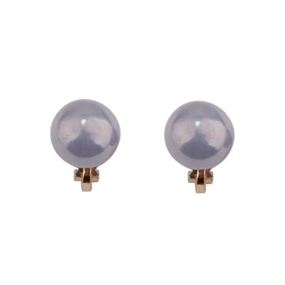 1-5 Pairs Pearl Clip on Earrings for Women Non Piercing Earrings Set Hypo-Allergenic Earrings (Grey Clip-ons)