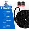 BTG Gear Heavy Duty 3/8" Marine Ropes Dock Line Reflective Boat Kit-Bow Lines for Boats up to 36'-Includes (Two 15'x3/8" Bow Lines, ONE 25'x3/8" Spring)-Double Braided Nylon Dock Kit (Rope with Loop) view 4