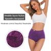 YaShaer Women's Briefs Underwear Cotton High Waist Tummy Control Panties Jacquard Ladies Panty 5 Pack Size 3XL view 3