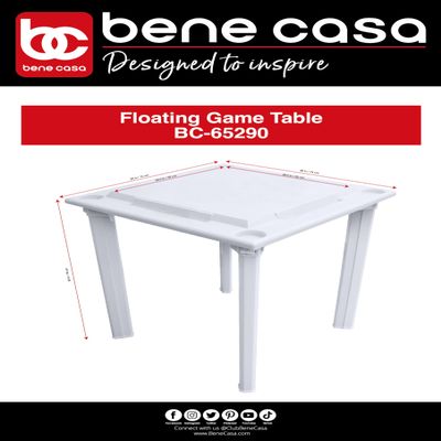 Bene Casa Floating Game Table Waterproof, Portable 4-Player Table for Pool, Game Room, and Outdoor Fun