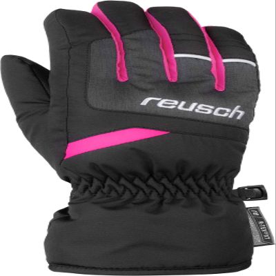 Reusch Children's Bennet R-Tex Xt Gloves, Black/Black Melange/Pink Glo, 5