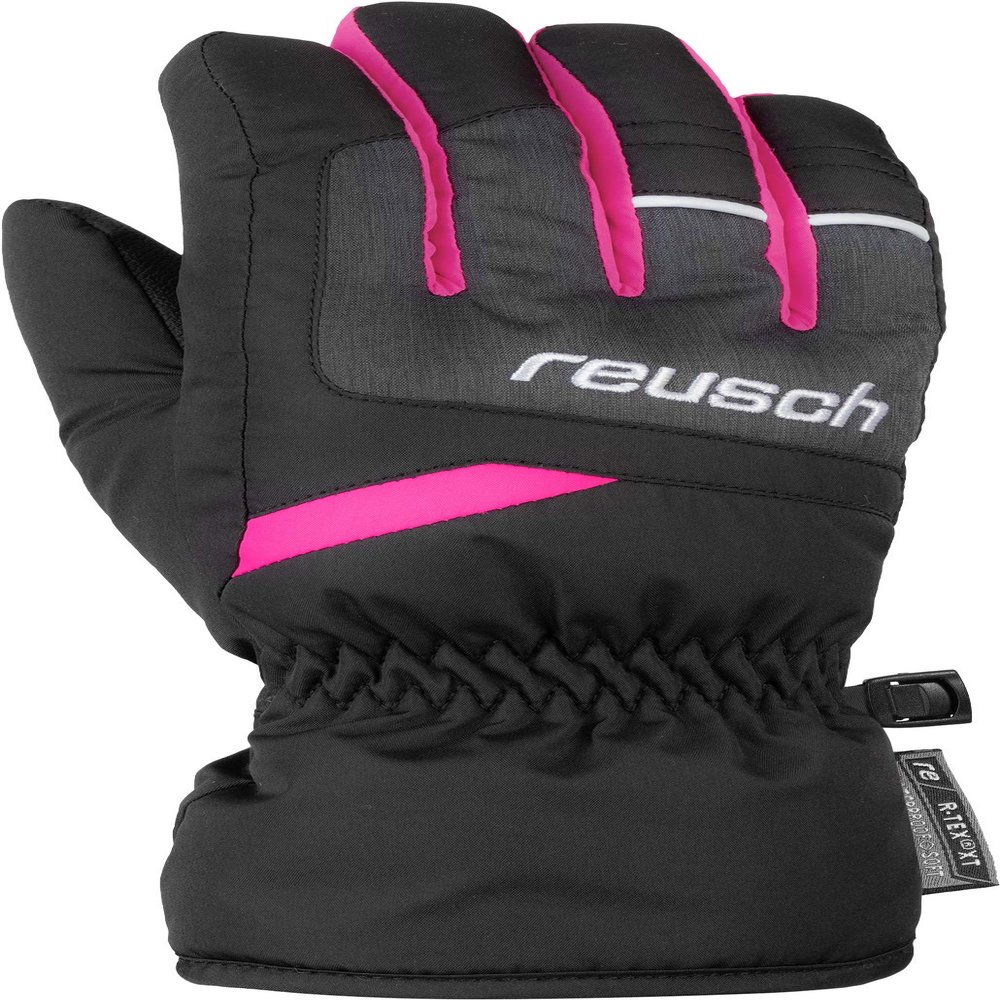 Reusch Children's Bennet R-Tex Xt Gloves, Black/Black Melange/Pink Glo, 5