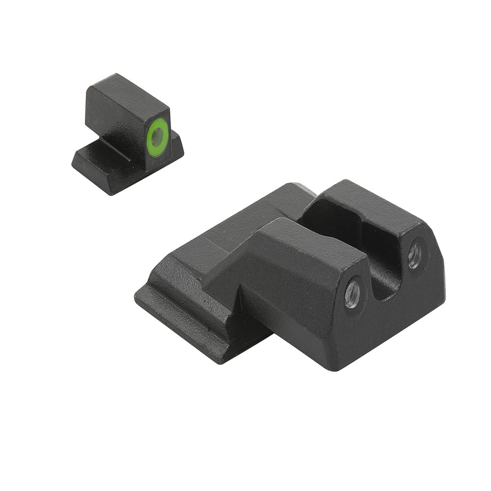 Meprolight Hyper-Bright S&W M&P Shield Green Ring/Green Fixed Pistol Sight Set (0417703111)