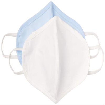 Lanier Wellness Kids 2-Layer Reusable Face Cover (Pack of 2), Blue/White