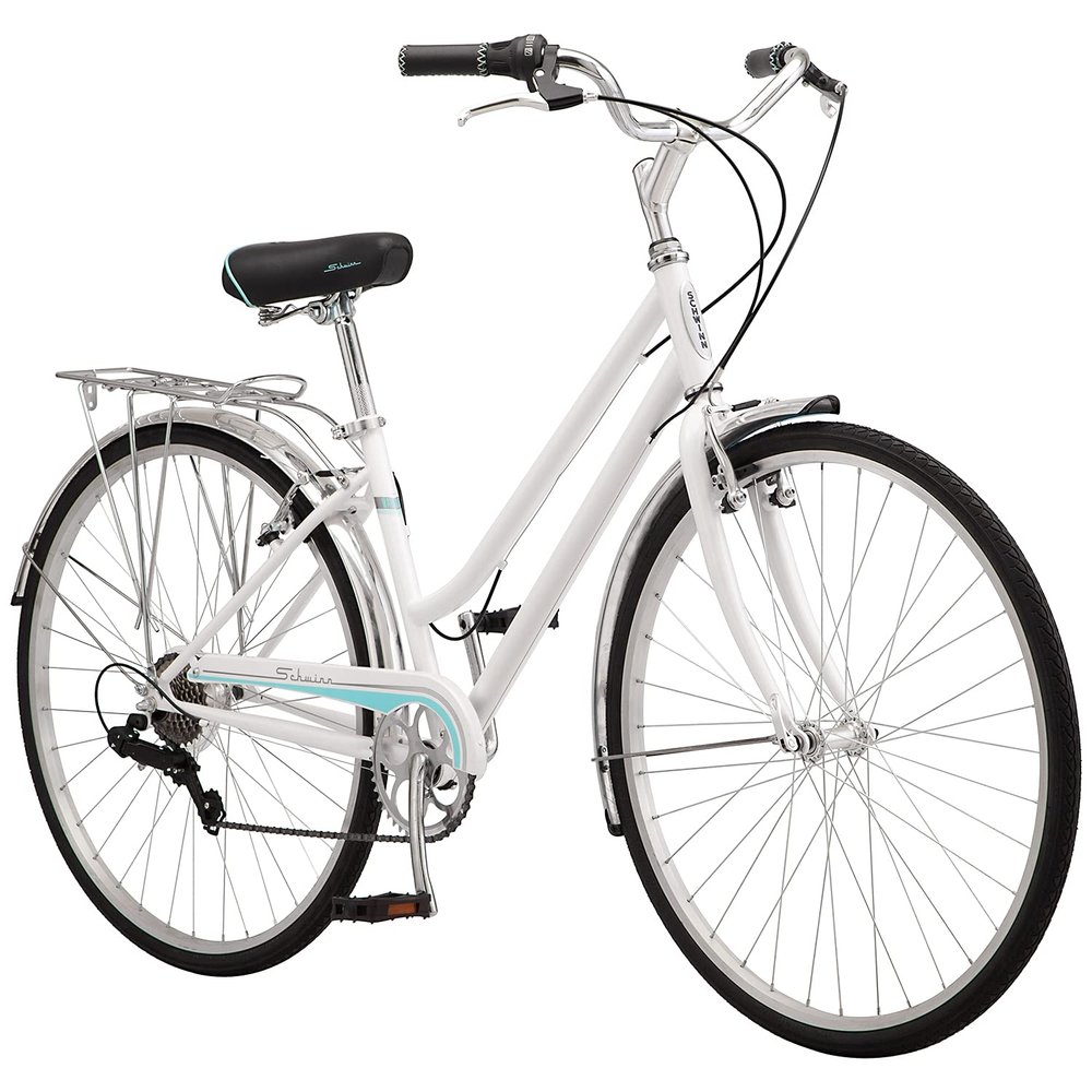 Schwinn Wayfarer Hybrid Bike, 700c Mens and Womens Bike, 7-Speed Hybrid Bicycle, Retro Steel Frame, Front and Rear Linear Pull Brakes, Fenders, Cargo Space, Adult Bicycle